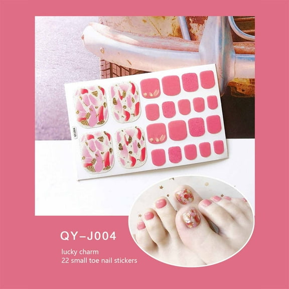 SDJMa Marble Toe Nail Polish Strips Nail Art Stickers Decals for Girls Women Self-Adhesive Shell Sequins Design Toe Nail Polish Stickers Full Wraps