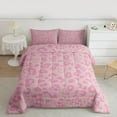 thumbnail image 2 of jejeloiu Leopard Print Texture Bedding Comforter Set,Modern Abstract Geometric Twin Comforter Sets,Pink Cheetah Pattern Bedding Set For Girl,Microfiber Bedroom Decor Reversible,2-Piece, 2 of 8