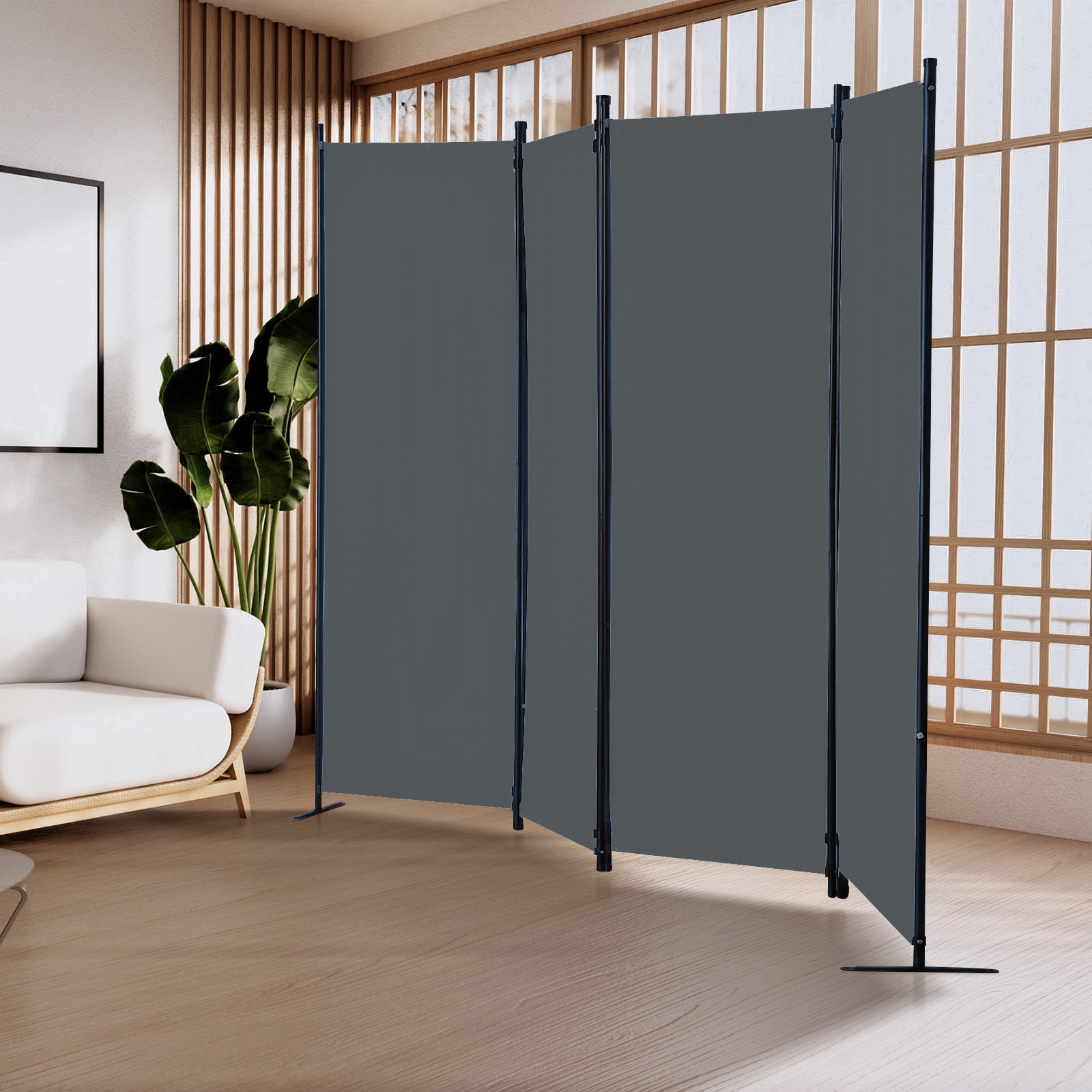 Grezone Folding 4 Panel Portable Stand Room dividers Privacy Screen for