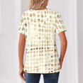 thumbnail image 4 of Women's Short Sleeve V Neck T-Shirt Geometric Print Summer Casual Top Travel Shirt M, 4 of 5
