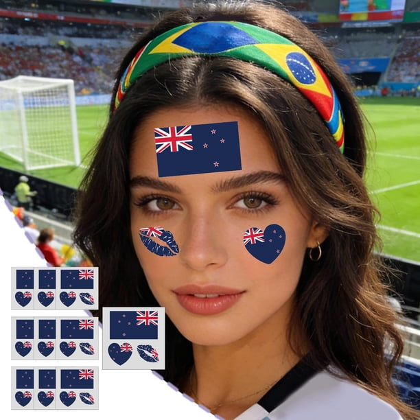 Pegatinas de tatuajes de fútbol americano pack de 10 con diseños de banderas para aficionados al fútbol, arte facial y corporal para días de partido, fiestas, desfiles, decoraciones de bar