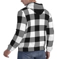 thumbnail image 3 of Bingfone White And Black Plaid Men'S Drawstring Hoodie Long Sleeve Pocket Sweatshirts-Medium, 3 of 9
