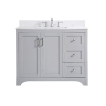 42 in. Single Bathroom Vanity with Backsplash - Grey