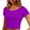 Purple, variant on hoksml Women's Crew Neck Short Sleeve Fitted Crop Top Solid Color Basic T-Shirt for Everyday Wear and Layering