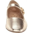 thumbnail image 2 of Sam Edelman Michaela Gold Mary Jane Buckled Ankle Strap Square Toe Flats (Gold Leaf, 9), 2 of 6