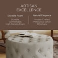 thumbnail image 3 of Maven Lane Marcy Traditional Round Ottoman in Dove Fabric Upholstery, 3 of 6