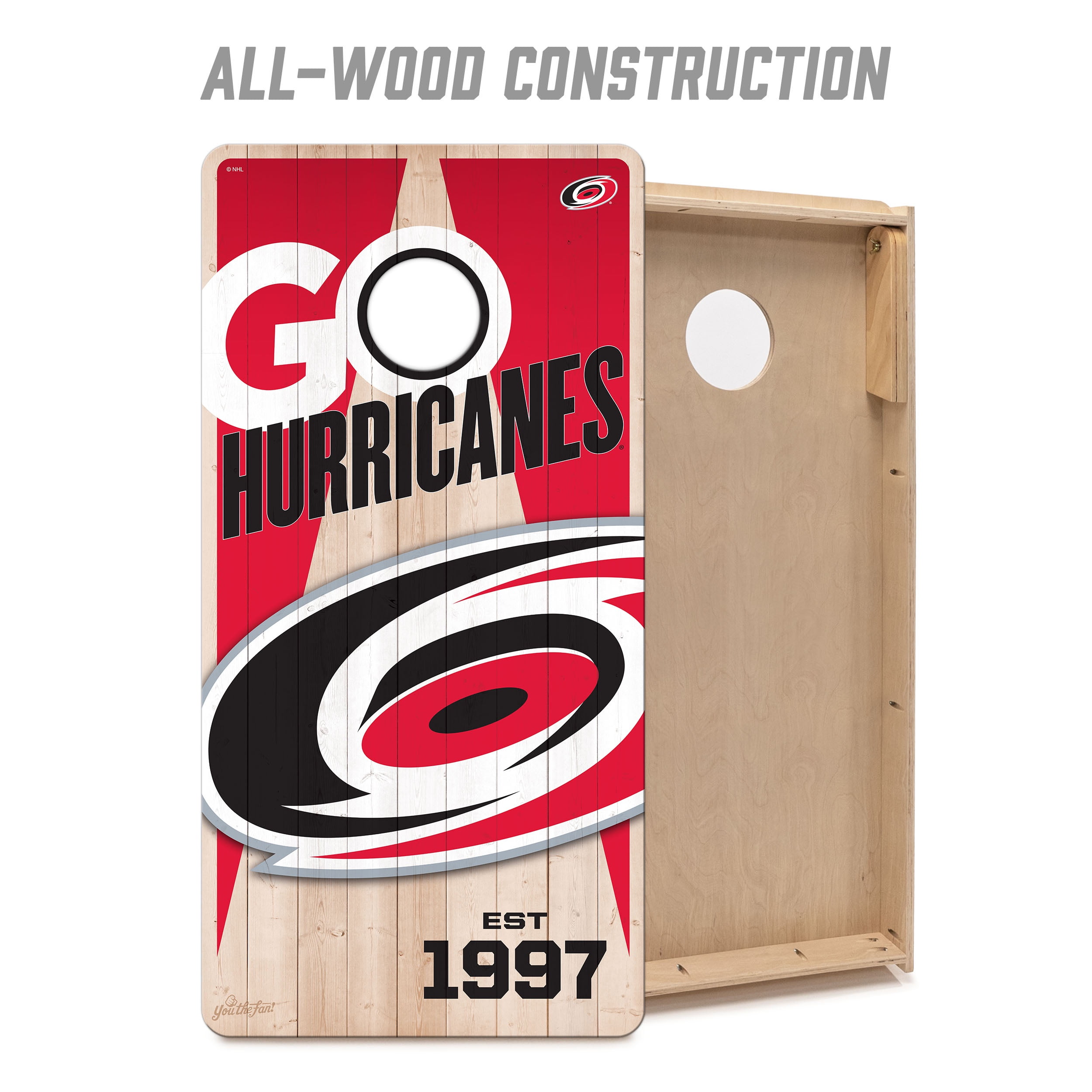YouTheFan NHLCarolina Hurricanes 2' x 4' Cornhole Game No Bags