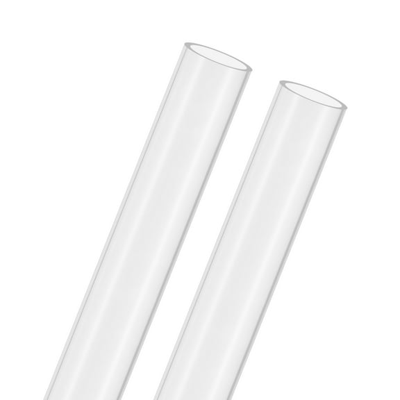 2-Pack Clear Rigid Acrylic Pipe, 20mm[0.79"] ID x 24mm[0.94"] OD Plastic Round Tube for Water Cooling System/Lamps/Fountains/Aquariums [305mm/12IN]