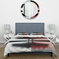 thumbnail image 3 of Designart "Abstract Trees Red and Black by the Lake" Landscape Forest Bedding Covert Set - Forest Yellow Landscapes Bed Set With 2 Shams, 3 of 6