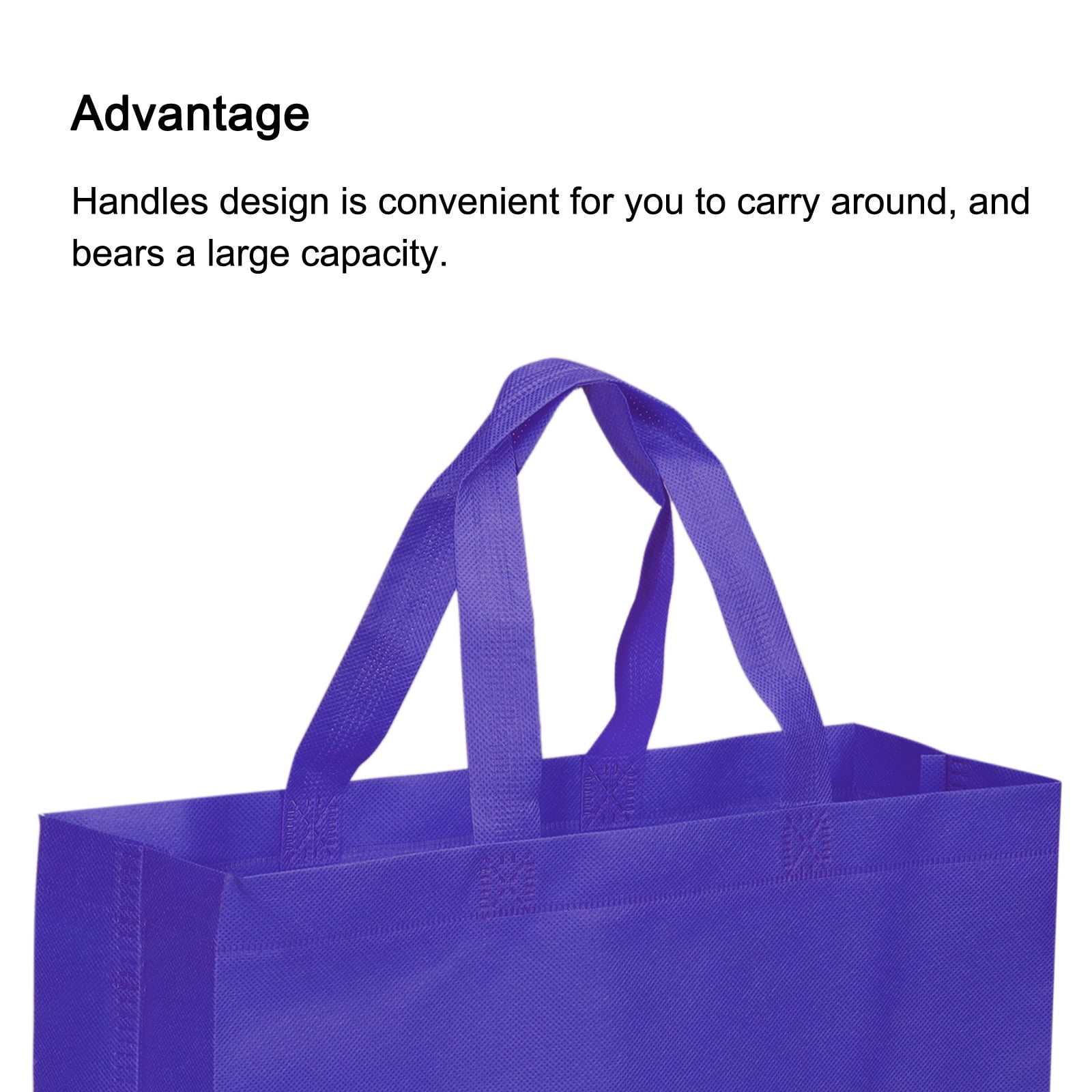 Unique Bargains Reusable Gift Bags Horizontal Style Non-Woven Grocery Storage Tote Bag Blue