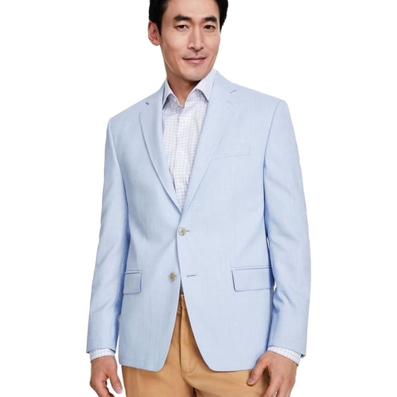 Michael Kors Mens Classic fit Sport Coat Blazer 46 R Blue Herringbone
