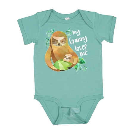 

Inktastic My Granny Loves Me Cute Sloth and Baby Gift Baby Boy or Baby Girl Bodysuit