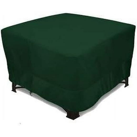 Eevelle Meridian Patio Square Table Cover with Marine Grade Fabric Waterproof Outdoor Firepit Cover - Furniture Set Covers for Dining Table - Easy to Install - 25"H x 36"L x 36"W, Hunter Green