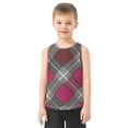 thumbnail image 2 of Red Pink Gray Plaids Pattern Vest Undershirt Tank Top Sleeveless Quick Dry 3T, 2 of 7
