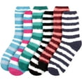 thumbnail image 2 of Women's Super Fuzzy Crazy Colorful Fun Cute Cozy Striped Socks - 6 Pairs - Assortment S3, 2 of 5