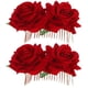 thumbnail image 2 of 2 piezas de cabello nupcial clips de moño tela rosa flor para la flor peinado para el cabello de boda herramienta, 2 of 4