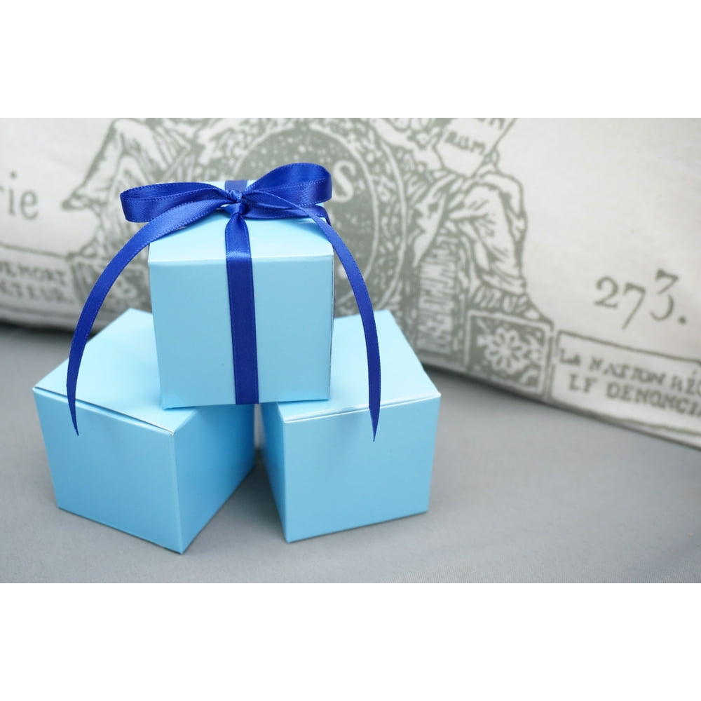 Baby Light Blue Square Favor Box Boxes, Jewelry Gift Box Turquoise Set of 10 2x2x2" Walmart
