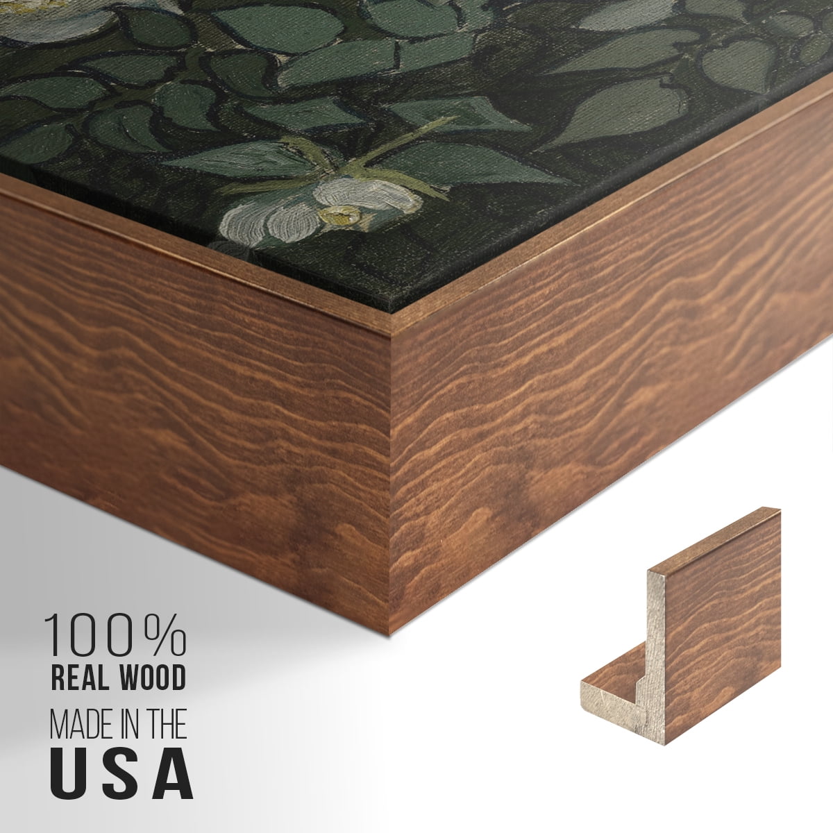 Vintage Botanical Print-LXXXV By Wexford Home Framed in Walnut Wood Gallery Wrapped Canvas 17 in. x 25 in.