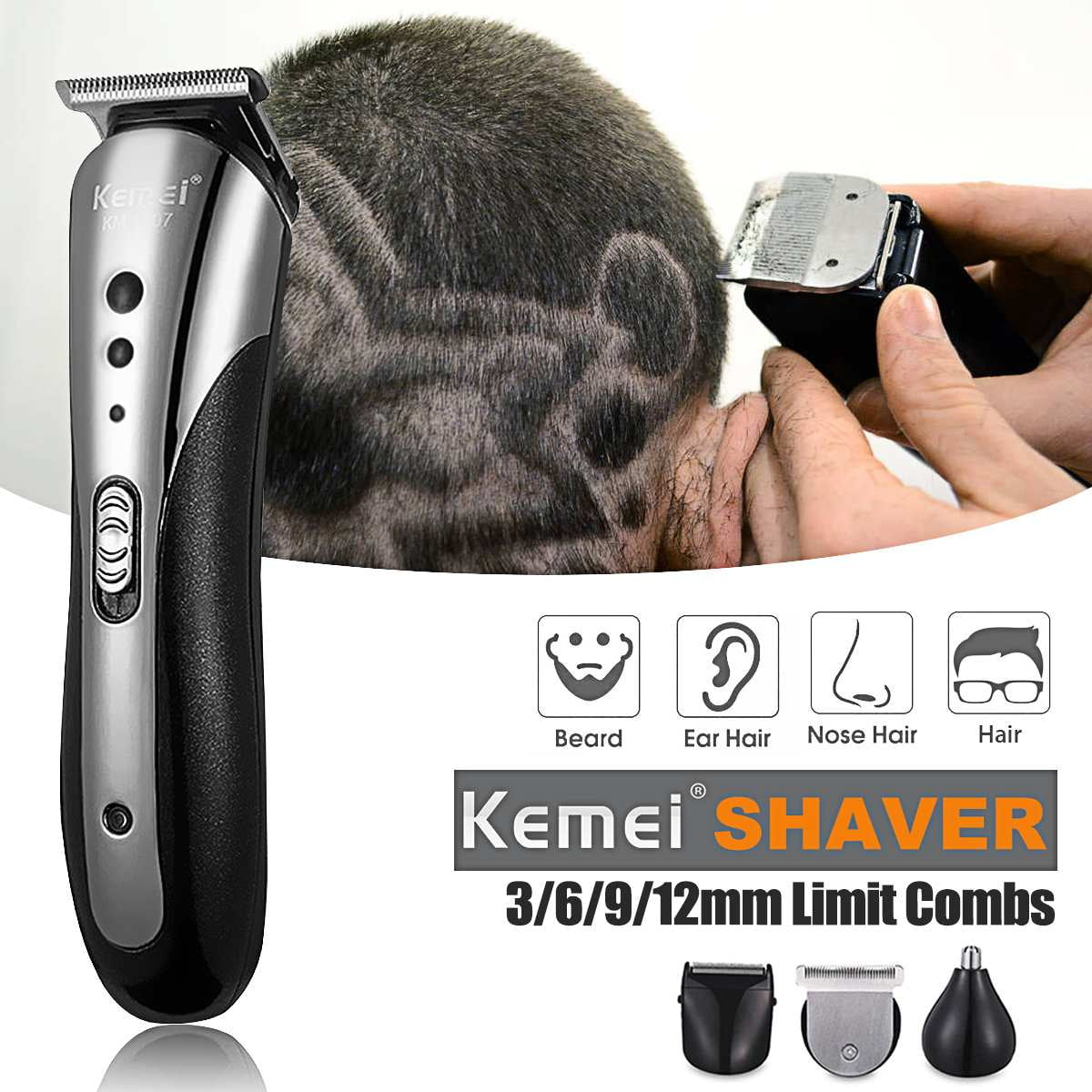 trimmer beard hair cordless nose rechargeable clipper shaver grooming face kit head ear machine waterproof electric easy walmart kemei razors