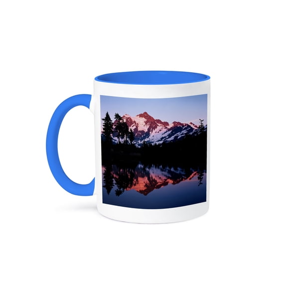 3drose, Mt Shuksan, Baker Lake, North Cascades, Washington Usa - Us48 Aje0045 - Adam Jones, 11oz Two-tone Blue Mug