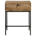 thumbnail image 3 of 24 Inch End Table with Slender Iron Base- Honey Brown Mango Wood Frame, 3 of 5