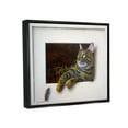 thumbnail image 3 of Stupell Industries Manx Cat Resting Curious Mouse Peering Illusion Painting Jet Black Floating Framed Canvas Print Wall Art, Design by Alan Weston, 3 of 6