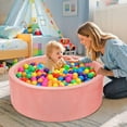 thumbnail image 5 of Foam Baby Ball Pit, 35.4"x 11.8" Ball Pits for Toddlers, Soft Round Kiddie Playpen Ball Pool for Kids with Soft Memory Sponge, Ideal Gift for Babies Indoor and Outdoor Game,Pink(Balls not Included), 5 of 14