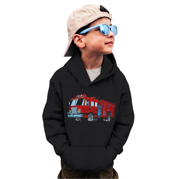 WOYY Toddler Boys Hoodies Truck Print Pullover Hooded Sweatshirt, Sizes 3-4T
