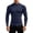 Navy, variant on Men Solid Color Neck Compression Long Sleeve Shirt, Slim Fit Stretchy Athletic Base Layer Top for Gym Running Workout Daily Casual Wear(,XXL)
