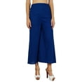 thumbnail image 3 of Bimba Womens Cotton Palazzo Pants Back Elastic Waist Full-Length Pajamas Blue, 3 of 5