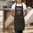 thumbnail image 3 of 2 Pack Adjustable Bib Apron for Cooking & Baking - Stylish Black Apron with " Choose Day " Cursive Design 2 Pockets Perfect for Men & Women Chefs, 3 of 5