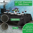 thumbnail image 4 of Impresserve 54" x 108" Black Disposable 3-Ply Paper and Plastic Tablecloth – 5 Count, 4 of 5