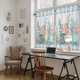 thumbnail image 5 of Watercolor Marine Life Kitchen Curtains 54 Inch Length, Ocean Corals Shells Starfish Blue Plaid Tiers Curtains for Bathroom Bedroom Cafe, Light Filtering Window Treatment Drapes 2 Panels 42"Wx54"L, 5 of 8