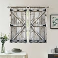 thumbnail image 3 of 2 Panels Vintage Rustic Light Colour Wooden Door Pattern Curtains Farm Barn Retro Style Background Window Drapes for Living Room Bedroom, 3 of 7