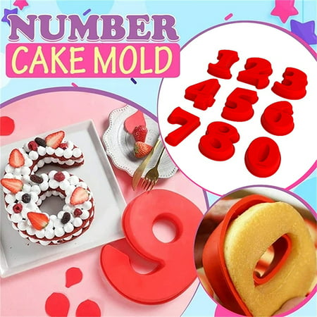 

3D Number Cake Mold 0-9 Numeral Arabic Numeral Cake Model Chocolates Making Tool for DIY Birthday Numbers Cakes Festival Cookies