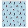 thumbnail image 3 of Ambesonne Sport Shower Curtain, Ice Hockey Pattern Winter, 69"Wx75"L, Blue Red Black, 3 of 3