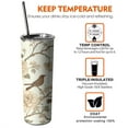 thumbnail image 6 of 20oz Pioneer Flower and Bird Skinny Tumblers Stainless Steel Tumbler with Lid and Straw,Vacuum Insulated Double Wall Travel Tumbler Cups with Cleaning Brush for Coffee,Tea, 6 of 6
