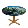 thumbnail image 3 of Orinice Turtle Coral Reef Underwater Round Table Cover Stain Resistant Washable Indoor Outdoor Tablecloth Kitchen Dining Wedding Parties Picnic Camping 100% Polyester Fiber 46-50, 3 of 8