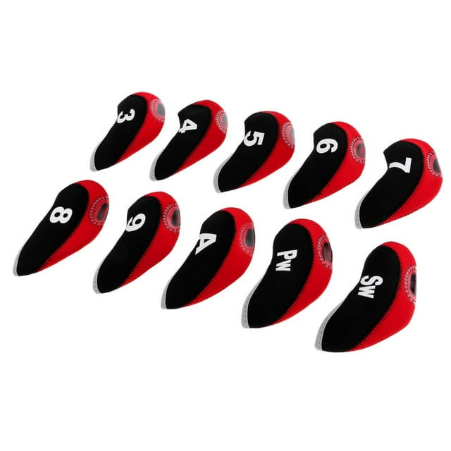 10 Pcs Étui de Protection en Néoprène pour Club de Golf pour Hommes Noir