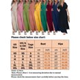 thumbnail image 2 of Fashnice Robe Longue Femme Col en V Été Plage Robe Manches Courtes Maxi Robes Aguichant Voyage Vert Foncé L, 2 of 2