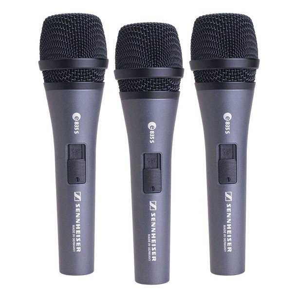 Micrófono Sennheiser E 835-S Live Vocal con interruptor de encendido/apagado, paquete de 3