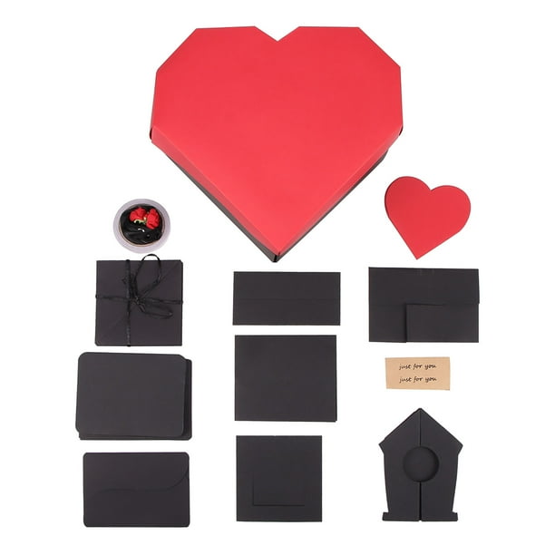 Diy Sorpresa Caja De Explosión En Forma De Corazón Caja De Regalo Diy Álbum De Fotos Hecho A Mano Álbum De Recortes Para Aniversario De Boda Cumpleaños Yuarrent HA024659-02