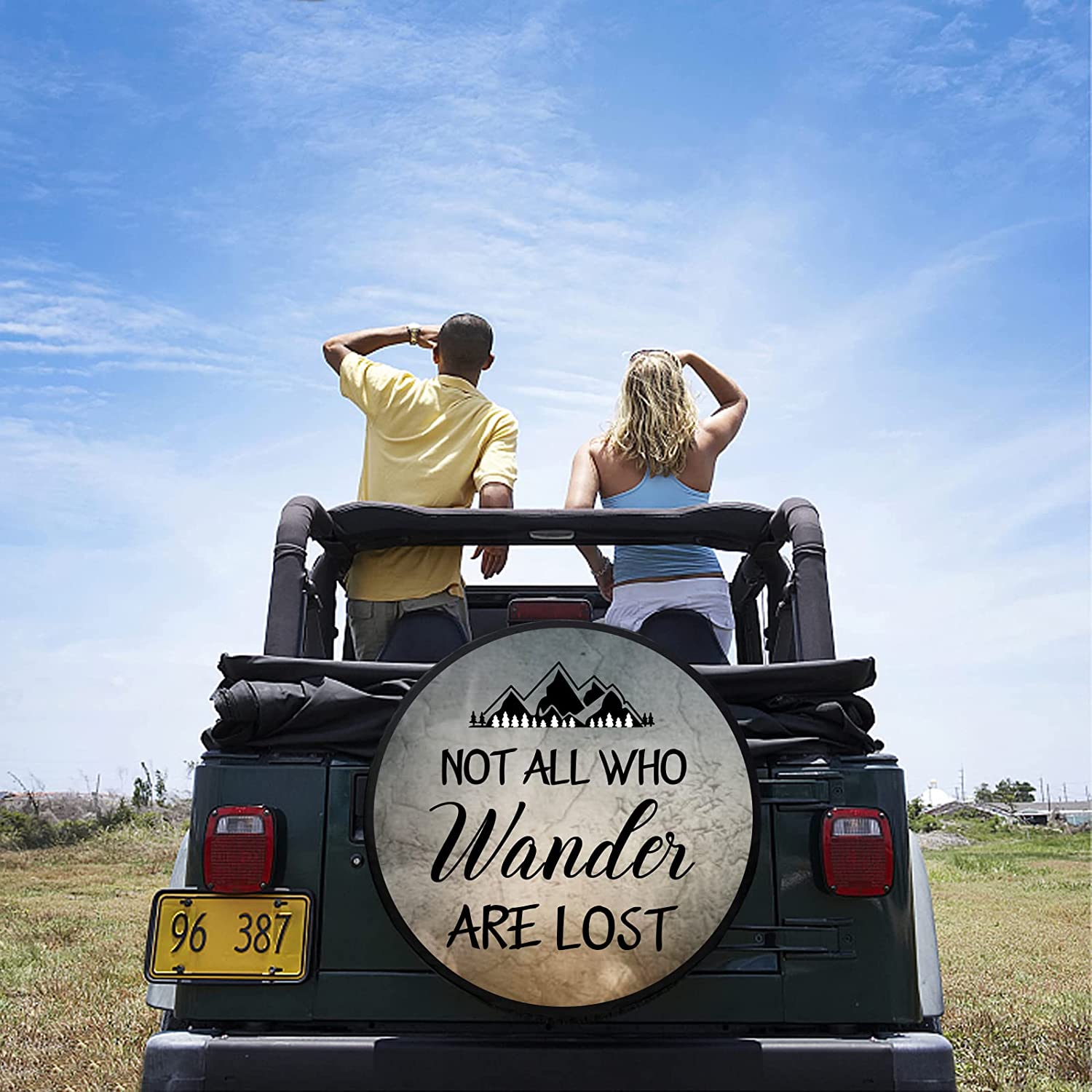NOT All WHO Wander are Lost Pattern Universal Spare Wheel Tire Cover  Waterproof Dust-Proof for Truck SUV Motorhome Camper Accessories 