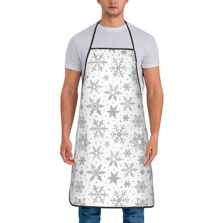 

Junzan Snowflake Minimalist Print Kitchen Cooking Aprons Chef Apron for Men and Women Professional for Cooking Bib Aprons for Kitchen/Crafting/BBQ/Drawing