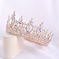 thumbnail image 2 of Zhuge Tiara de boda para novia, diadema de princesa, corona nupcial, joyería para el cabello con diamantes de imitación de cristal, decoración para novia, cumpleaños, graduación, boda (A), 2 of 4