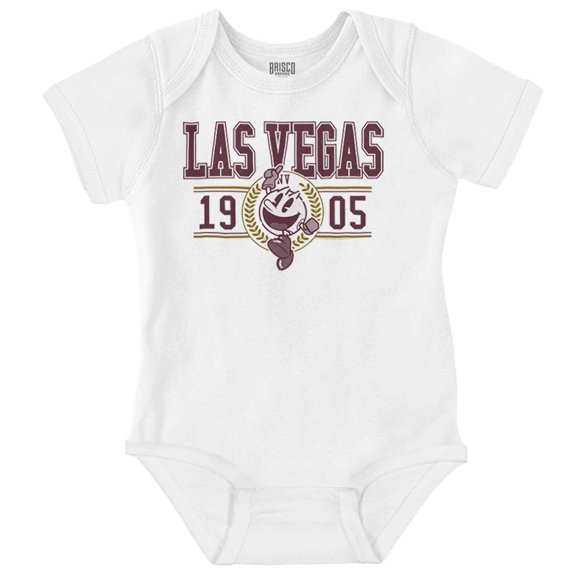 PACMAN Arcade Game Las Vegas Varsity Romper Boys or Girls Infant Baby Brisco Brands NB