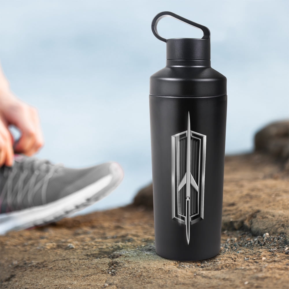 Oldsmobile Official Rocketship Emblem 18 oz Insulated Water Bottle, Leak Resistant, Vacuum Insulated Stainless Steel with 2-in-1 Loop Cap