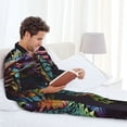 thumbnail image 6 of Balery Dragon with Colorful Tail Pattern Pajama Sets for Men Long Sleeve 2 Piece Sleepwear Loungewear Sets Soft PJ's with Pockets Long Sleeve Comfy Pj Sets-Large, 6 of 7