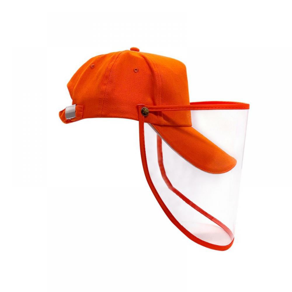 Safety Full Face Shield Protective Facial Baseball Cap Detachable Hats Red 