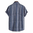 thumbnail image 5 of Floenr Mens T Shirts,Men Casual Buttons Beach Turndown Striped Print Fashion Short-sleeved Shirt, 5 of 9